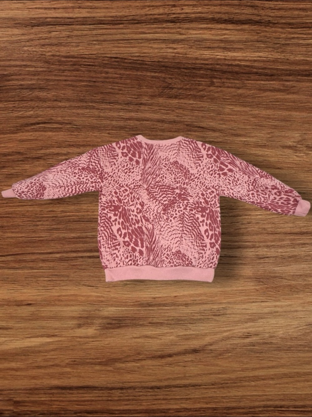 Nike Rose Pink Leopard Print Crew Sweatshirt White Nike Swoosh Size Medium - Picture 4 of 5